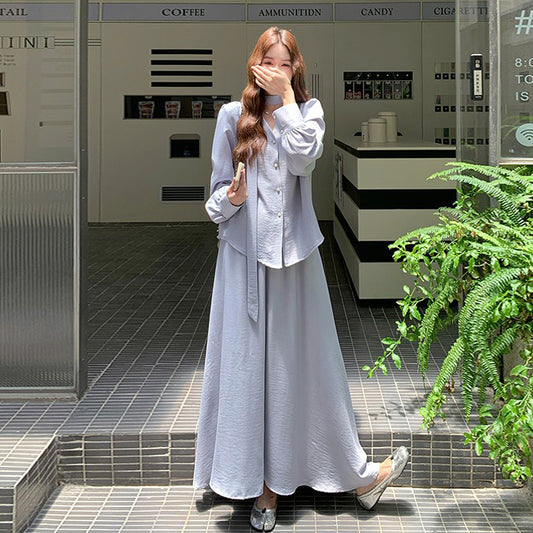 2点セット！【セットアップ】リラックス感 シャツ＋スカート 上下セット レディース 春秋向け とっても可愛い 2点セット 大人気【JZシリーズ】