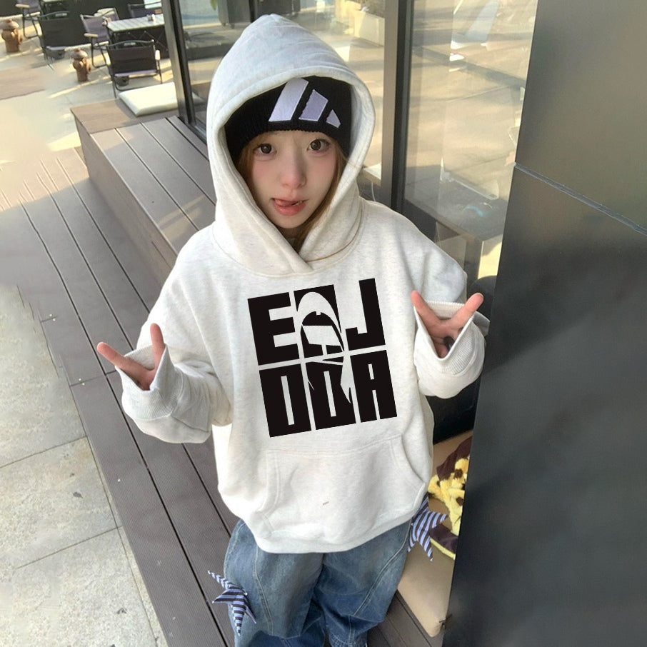 S~3XL【トップス】韓国風 ロゴ パーカー フード付き レディース 裏起毛 秋冬 ゆったり【FCシリーズ】