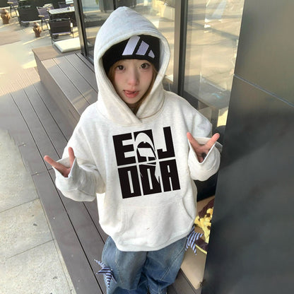 S~3XL【トップス】韓国風 ロゴ パーカー フード付き レディース 裏起毛 秋冬 ゆったり【FCシリーズ】