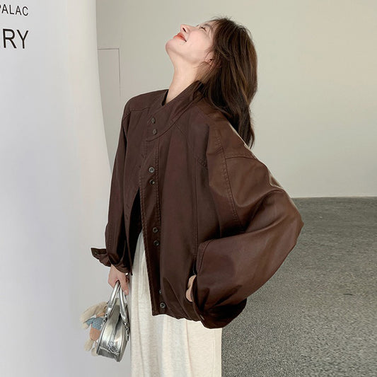 【アウター】ミラードコーヒー PUレザージャケット 高級感あふれるストリートスタイル バイカージャケット【JZシリーズ】