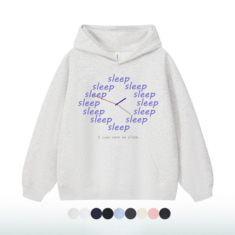 9カラー | S~3XL【トップス】アメリカン風 おやすみモード 時計プリント フーディー 春秋 ルーズ ユニセックス パーカー【FCシリーズ】