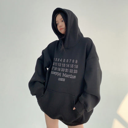 【トップス】こなれ感 裏起毛 刺繍 フード付き スウェット レディース ゆったり 上品 パーカー【FCシリーズ】