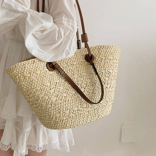 10色展開【バッグ】大容量 通勤 トートバッグ 夏新作 ビーチ旅行リゾート 編みバッグ ショルダーバッグ