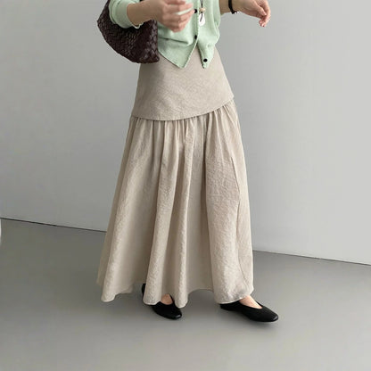 【ボトムス】フレンチティータイム風 落ち感のある上品な レイヤード風 ハイウエスト スカート 【JZシリーズ】