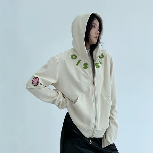 【アウター】春 秋 冬 タオル刺繍 ショート丈 フード付き パーカー ジャケット 【FCシリーズ】