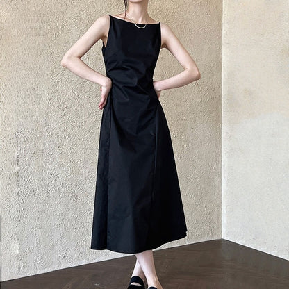 【ワンピース】夏 オフショルダー ウエストマーク＊細見え ノースリーブ ワンピース 【JZシリーズ】