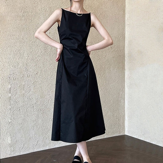 【ワンピース】夏 オフショルダー ウエストマーク＊細見え ノースリーブ ワンピース 【JZシリーズ】