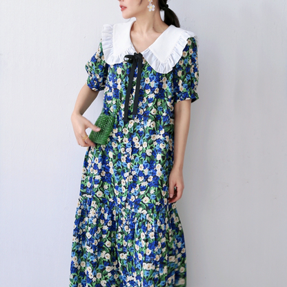 【ワンピース】夏 襟付き ウエストマーク フェミニンコーデ 半袖 ワンピース 【SHシリーズ】