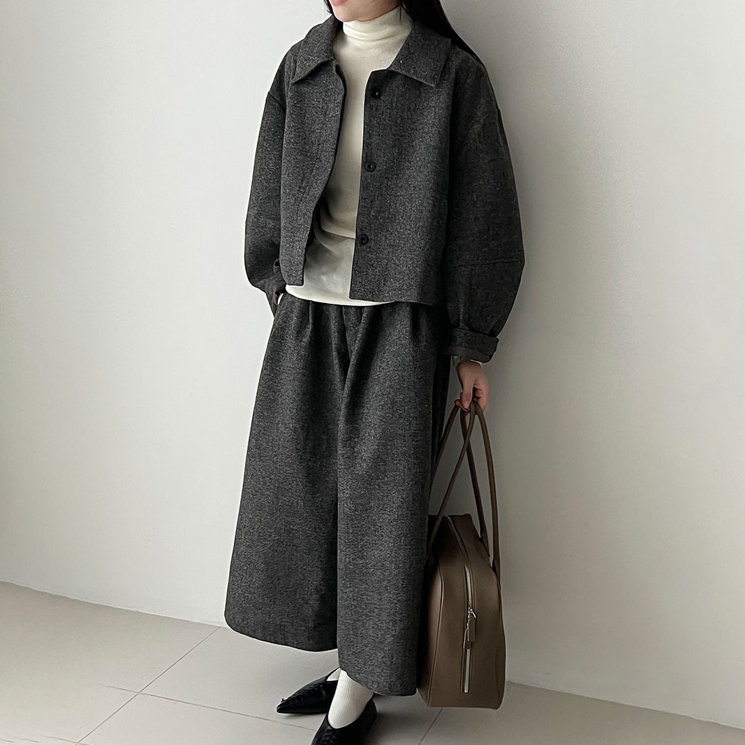 2点セット【セットアップ】秋新作 ウールジャケット＋ストレートパンツ 上下セット レディース 韓国風 レトロ 通勤コーデ【JZシリーズ】