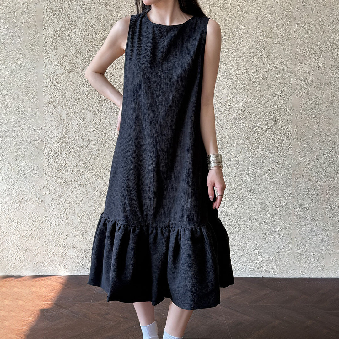 【ワンピース】夏 フリル ノースリーブ 合わせやすい ワンピース【JZシリーズ】