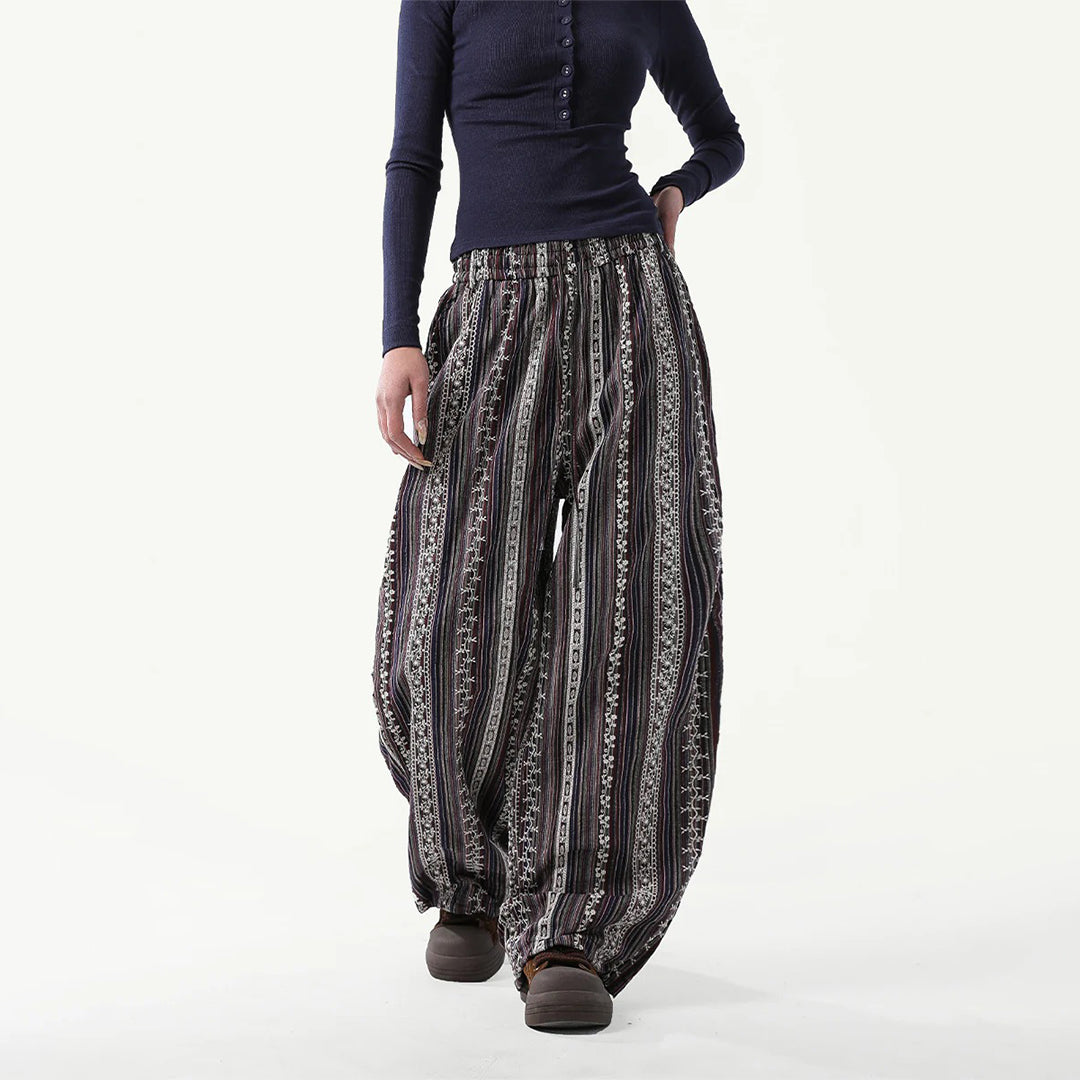 【ボトムス】春夏秋冬 アメリカンスタイル ジャカード しま模様 パンツ【FCシリーズ】