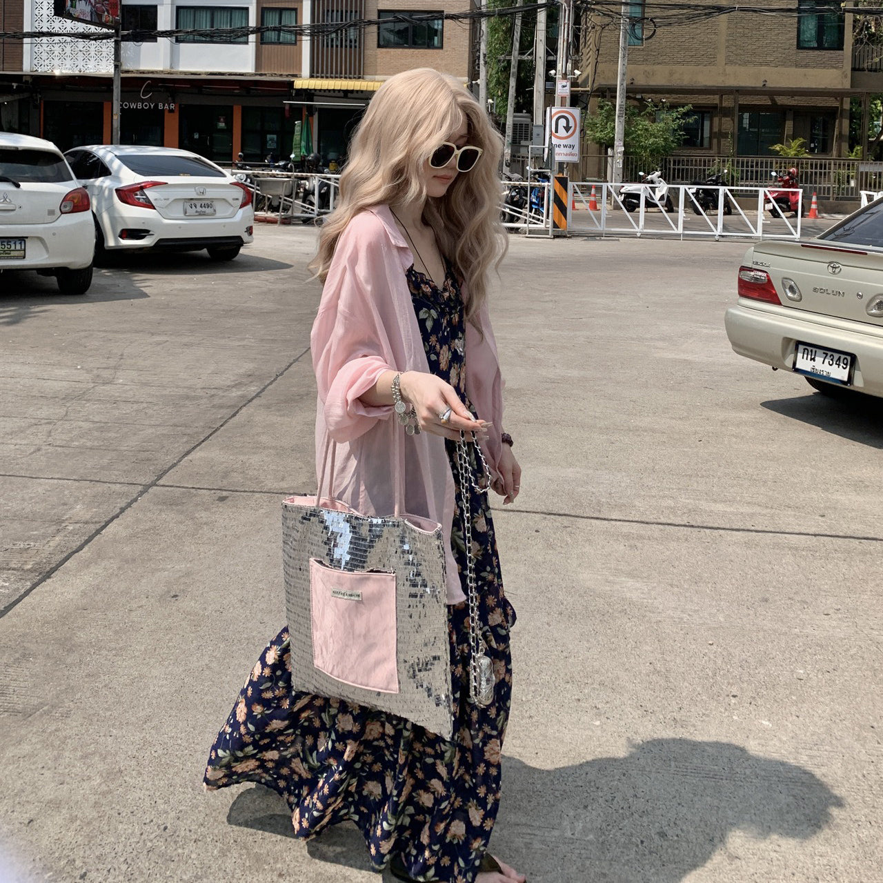 【ワンピース】フレンチ 夏 気質感 ゆったりシルエット 体型カバー ノースリーブワンピース【SHシリーズ】