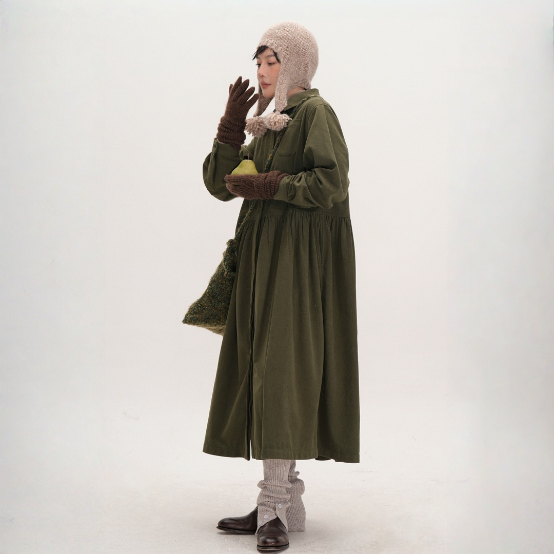 【ワンピース】春 秋 冬 レトロ 上品 通勤スタイル ウエストマーク 長袖 ワンピース 【JZシリーズ】