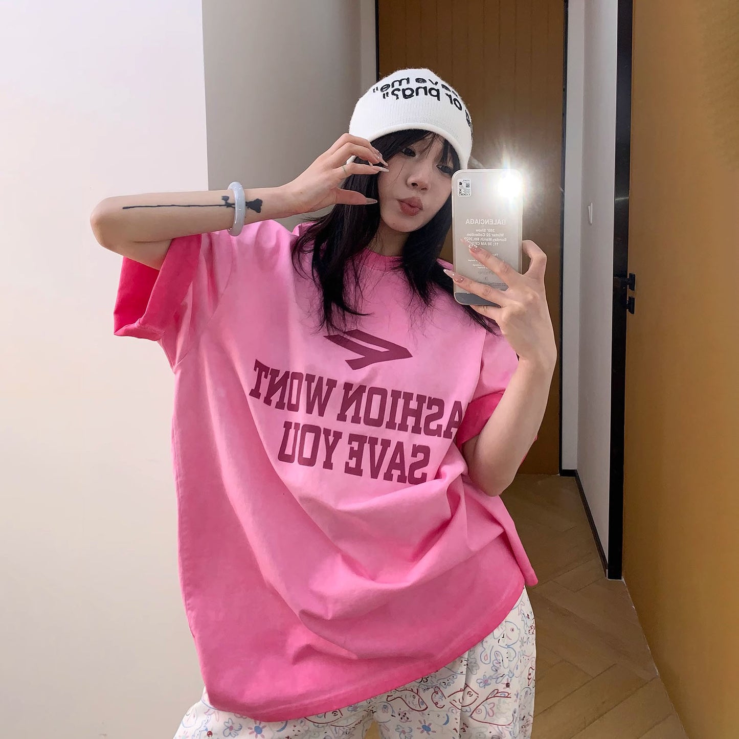 【トップス】【10～12日内発送】 夏 アメリカンウォッシュ加工 ヴィンテージ風デザイン ロゴプリント 綿100％ 半袖Tシャツ【FCシリーズ】