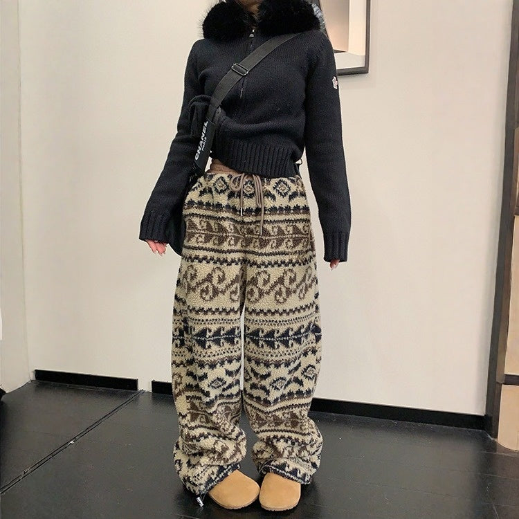 【ボトムス】ボア 春 秋 冬  ワイド  中綿パンツ 【FCシリーズ】