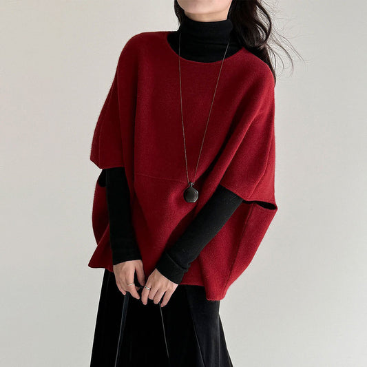 【トップス】秋新作 ウール バットスリーブ ニットベスト レディース ゆったり 着回し【JZシリーズ】