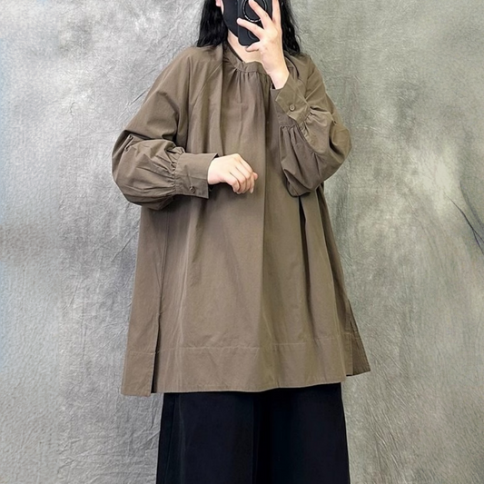 【トップス】春 秋 冬 着回しやすい クルーネック 長袖 シャツ 【JZシリーズ】