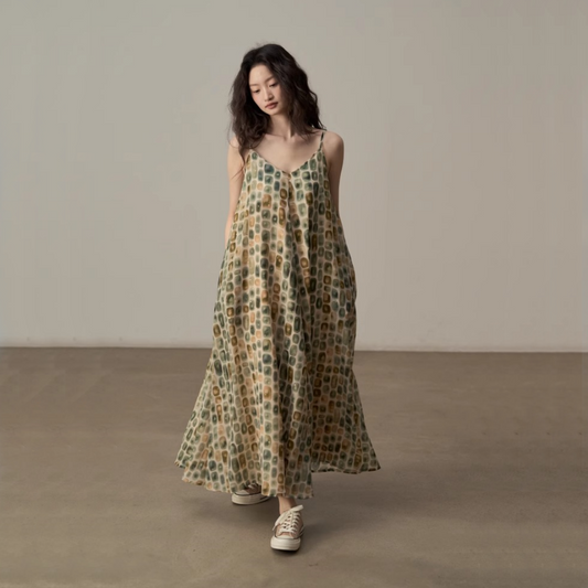 【ワンピース】夏 清涼感 フレアシルエット リゾート ノースリーブ ワンピース 【SHシリーズ】