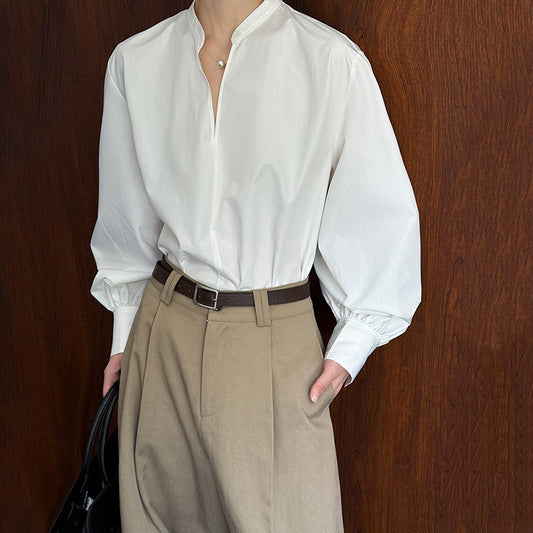 【トップス】レディース 長袖シャツ 初秋新作 白シャツ 韓国風 通勤スタイル ゆったりシルエット 細見え【JZシリーズ】