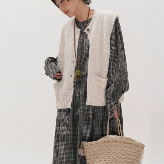 【トップス】春 秋 冬 ラウンドネック ニット ノースリーブベスト 【JZシリーズ】