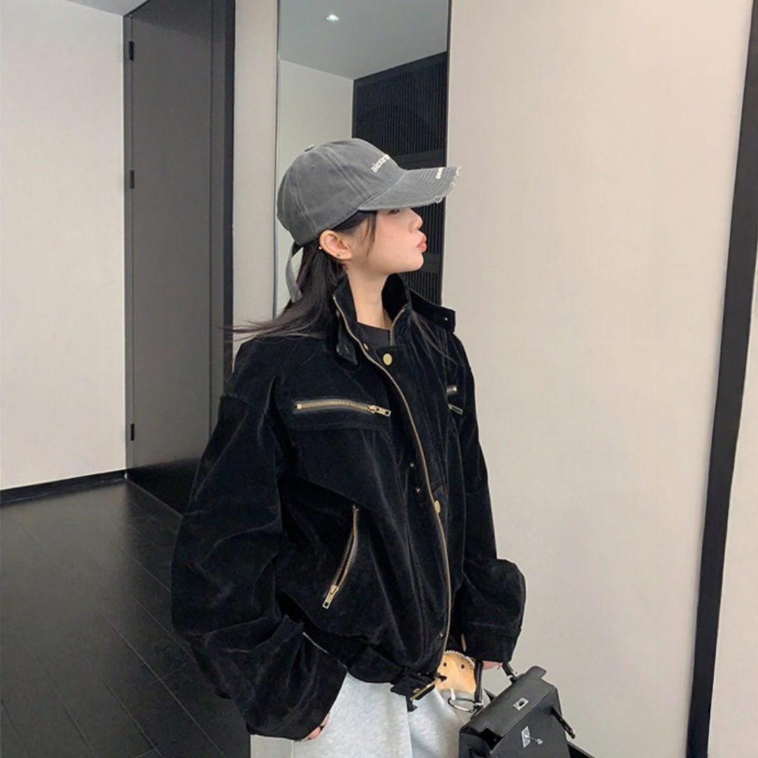 【アウター】アメリカン ショート丈 スタンドカラー ジャケット【FCシリーズ】