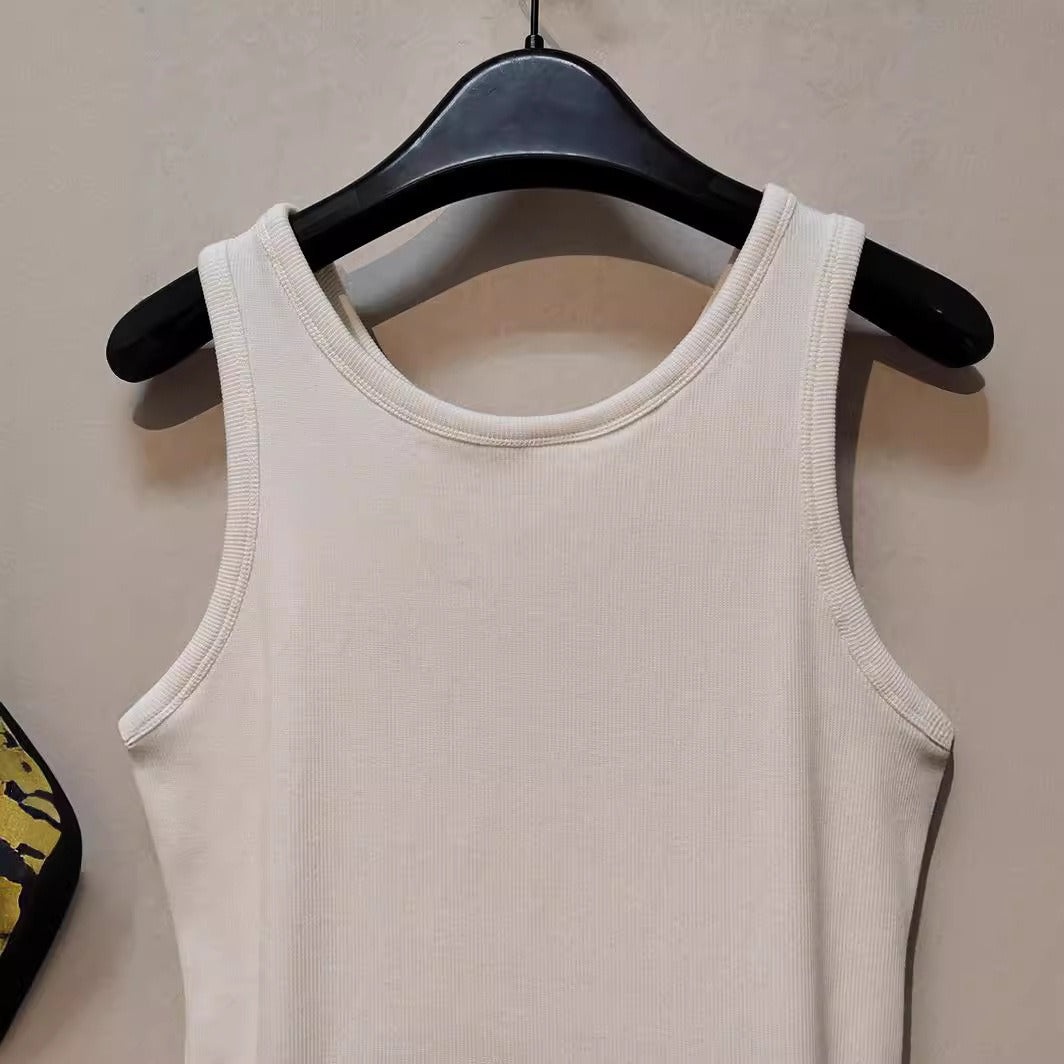 [洋裝] 夏季舒適撞色花紋無袖洋裝【JZ系列】