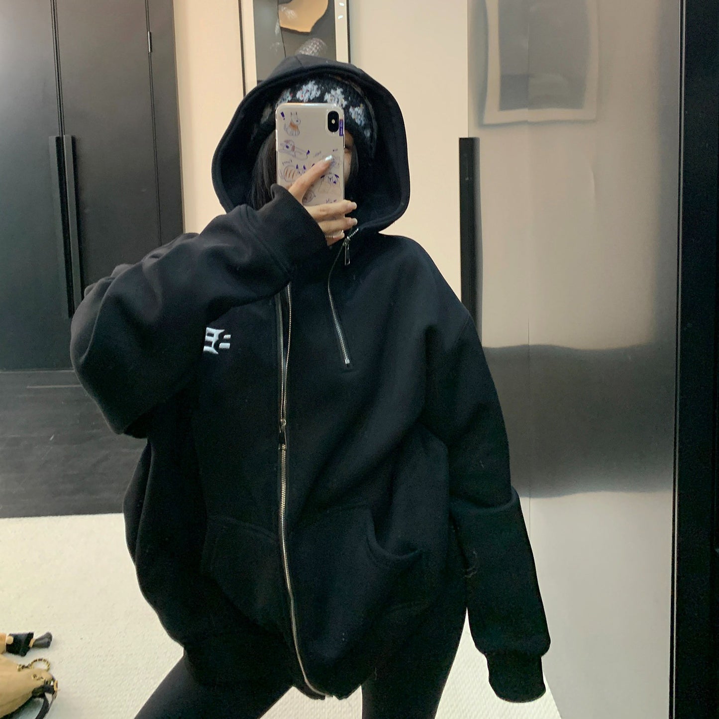 【アウター】ロゴ刺繍 ダブルジップ 裏起毛 フーディー レディース ジップアップパーカー ジャケット 【FCシリーズ】