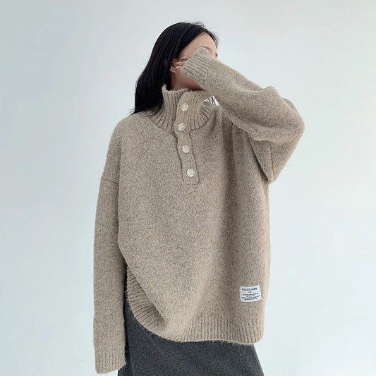 【トップス】春秋冬 レトロ感 ゆったり タートルニット トップス 秋冬 レディース【FCシリーズ】