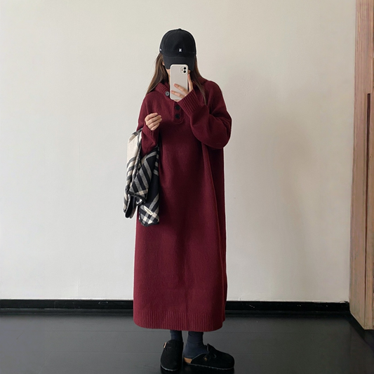 【ワンピース】春 秋 冬 無地 膝下丈 ロング丈 長袖 ワンピース 【FCシリーズ】