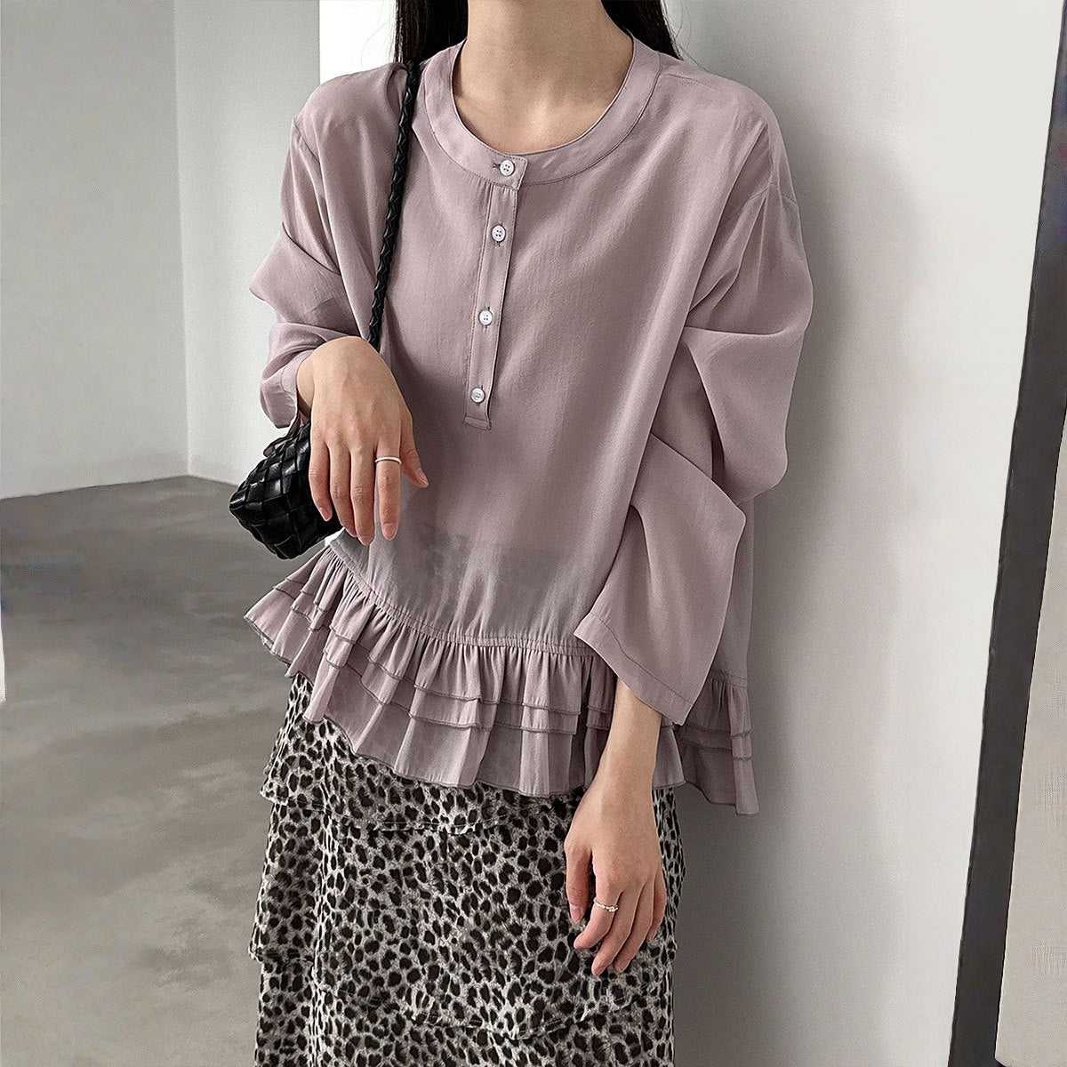【トップス】フレンチシック 体型カバー シフォン ブラウス  【JZシリーズ】
