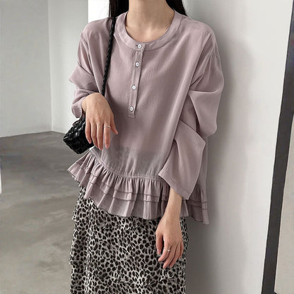 【トップス】フレンチシック 体型カバー シフォン ブラウス  【JZシリーズ】