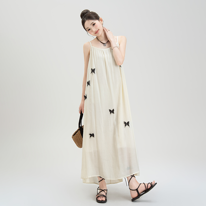 【ワンピース】夏新作 ゆったりシルエット ノースリーブキャミワンピース バカンス風【SHシリーズ】