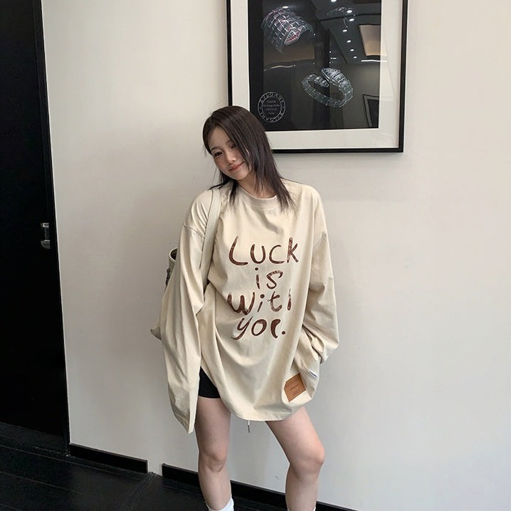 【トップス】初秋 ゆるシルエット ロゴ 長袖Tシャツ 【FCシリーズ】