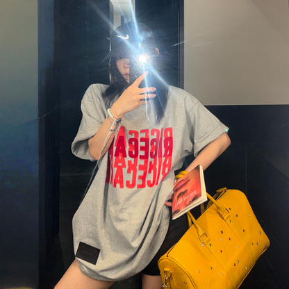 【トップス】レトロ リラックス感 フロッキープリント アメリカンリラックス オーバーサイズ Ｔシャツ 【FCシリーズ】