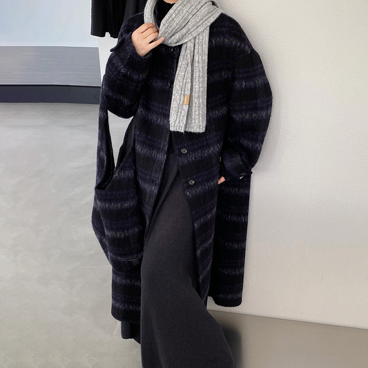 【アウター】バッグ付き⭐上質  韓国風 厚手 ウール ロングコート レディース 秋冬【シリーズ】