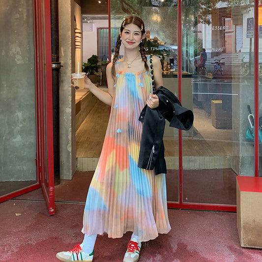 【ワンピース】海辺リゾート 夏 ゆったり ノースリーブワンピース【SHシリーズ】