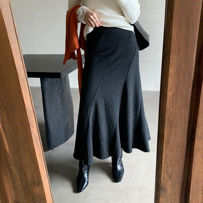 【ボトムス】春 秋 冬 フレンチ マーメイド 落ち感 ロングスカート 【JZシリーズ】