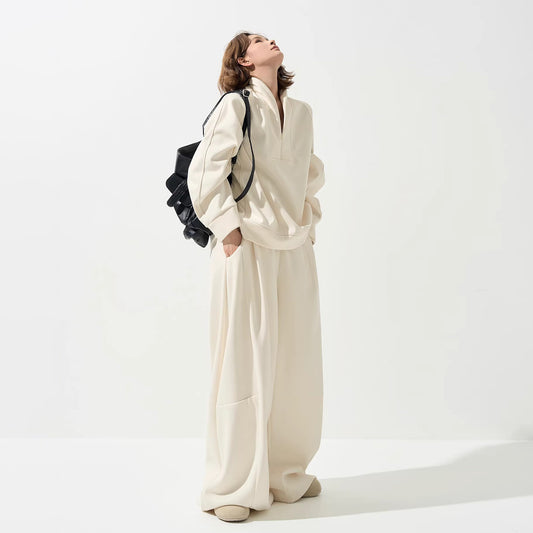 【単品注文】【セットアップ】裏起毛 スウェット＋パンツ 上下セット レディース 秋冬 韓国風 上品 ゆったり ルーズ カジュアル【FCシリーズ】