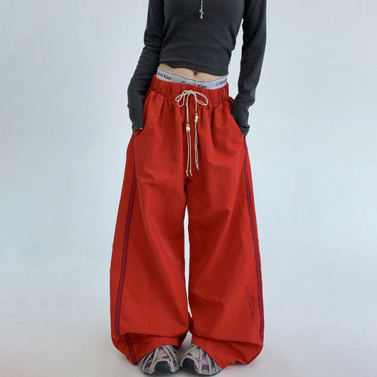 【ボトムス】アメリカンヴィンテージ風 カジュアル ワイドストレートパンツ レディース【FCシリーズ】