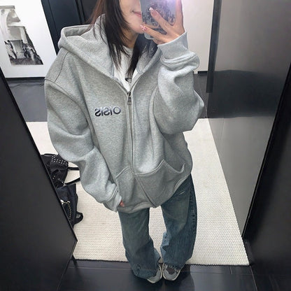 【アウター】立体刺繍 厚手 フード付き ジャケット 【FCシリーズ】