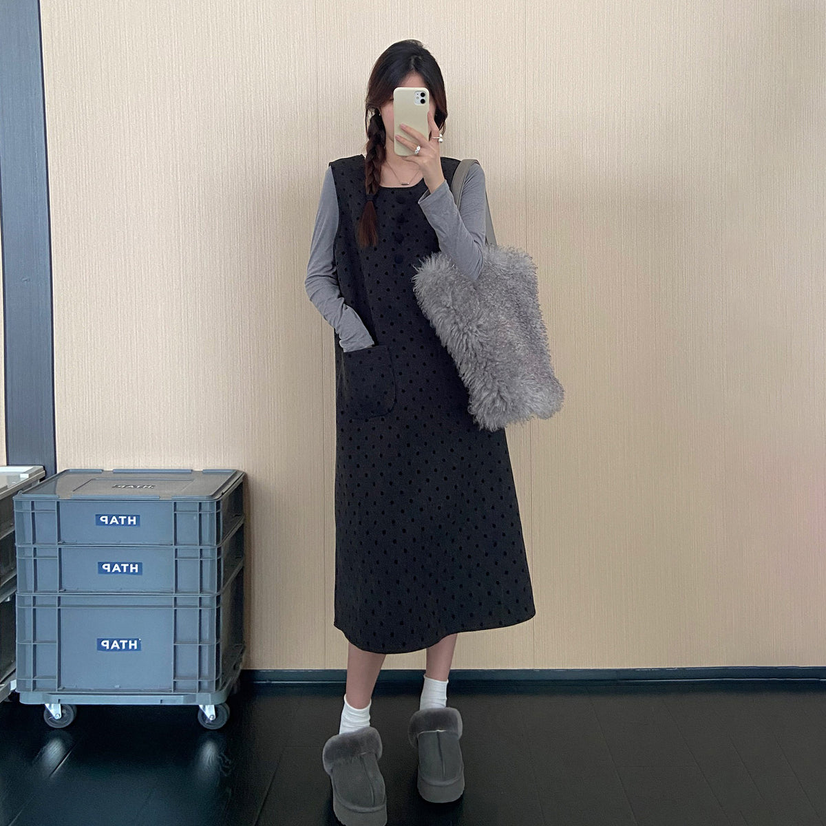 【ワンピース】韓国風ジャンパースカート レディース 秋新作 ノースリーブワンピース ゆったり リラックス 体型カバー【JZシリーズ】