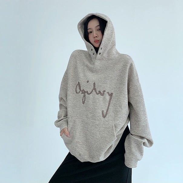 【トップス】春 秋 冬 カスタム素材 刺繍入り フード付き  パーカー 【FCシリーズ】