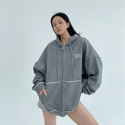 【アウター】春 秋 冬 ヴィンテージ風 裾フリンジ フード付き 【FCシリーズ】