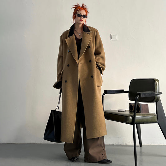 【アウター】韓国デザイン ヴィンテージ ツイードコート 中厚 中長丈 レディース 秋冬【FCシリーズ】