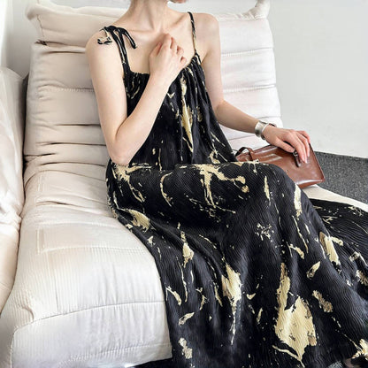 【ワンピース】夏 韓国風 花柄 レトロ ゆったり ドレープ ノースリーブ ワンピース【JZシリーズ】【SHシリーズ】