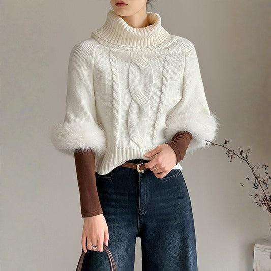 【トップス】春 秋 冬 マルチウェイ オフショルダー タートルネック ニット セーター 【JZシリーズ】