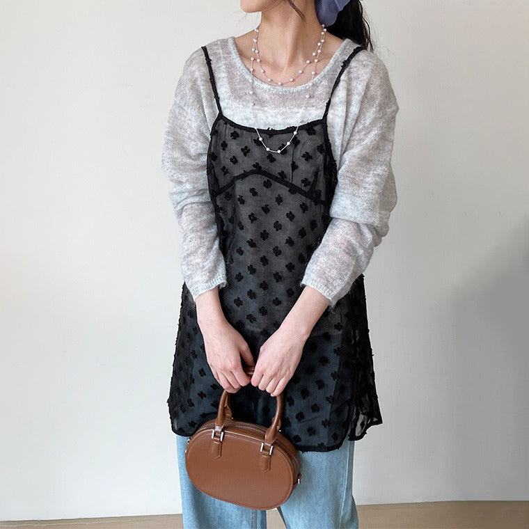 特価処分品｜数量限定！【トップス】重ね着風レース 花柄 キャミ・タンク 立体フラワーが映えるフェミニンアイテム【JZシリーズ】