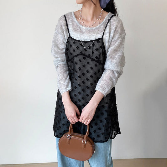 特価処分品｜数量限定！【トップス】重ね着風レース 花柄 キャミ・タンク 立体フラワーが映えるフェミニンアイテム【JZシリーズ】