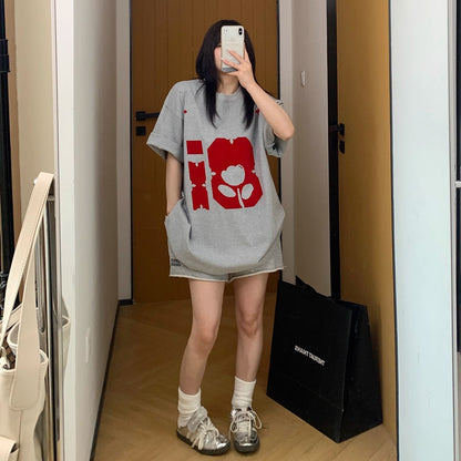 【トップス】夏 300g ルーズ プリント 半袖 Ｔシャツ 【FCシリーズ】