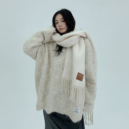 【トップス】ふわふわ可愛い♪ ゆる感たっぷりボアニット レディース クルーネック【FCシリーズ】